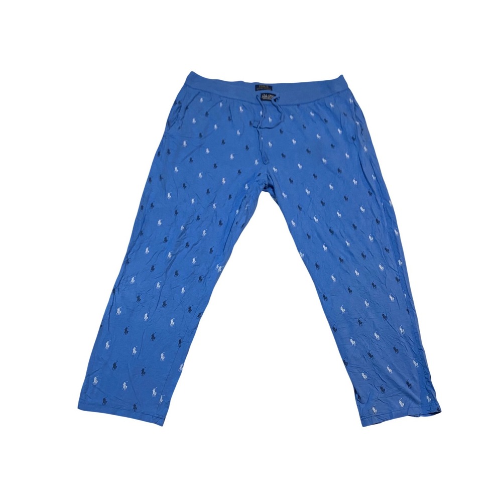 Polo Ralph Lauren Mens XL Blue Pony Print Cotton Sleepwear Pajama Pants